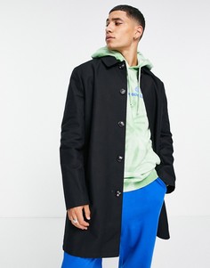 Черное непромокаемое пальто ASOS DESIGN-Черный цвет