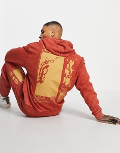 Oversized-худи выбеленного коричневого цвета с классическим римским принтом от комплекта ASOS DESIGN-Коричневый цвет