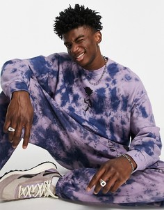 Фиолетовый oversized-свитшот с принтом тай-дай и розами (от комплекта) ASOS DESIGN-Зеленый цвет