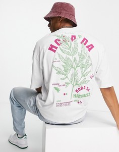 Белая oversized-футболка с принтом на спине ASOS DESIGN-Белый