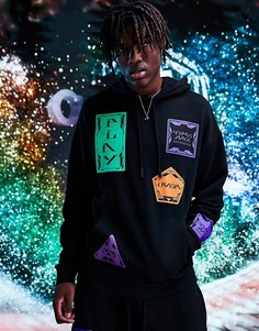 Черный oversized-худи с графическим принтом от комплекта ASOS DESIGN-Черный цвет
