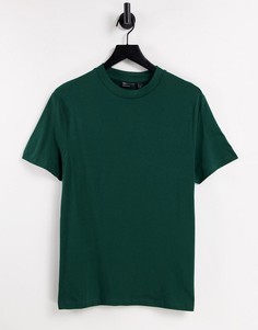 Футболка цвета хаки из органического хлопка и с круглым вырезом ASOS DESIGN-Зеленый цвет