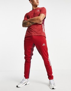 Красные спортивные джоггеры с 3 полосками adidas Training-Красный