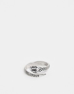 Серебристое кольцо с дизайном "змея" ASOS DESIGN-Серебристый