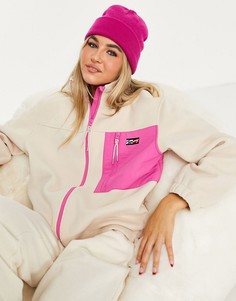 Розовая флисовая куртка на молнии Tommy Jeans-Розовый цвет