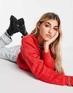 Красный фактурный oversized-джемпер ASOS DESIGN