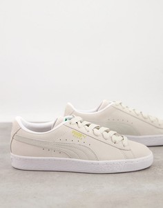 Классические замшевые кроссовки кремового цвета PUMA-Белый