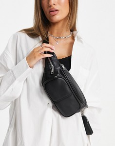 Черная сумка-кошелек на пояс с карманами Topshop-Черный цвет