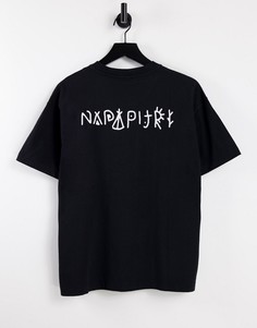 Черная футболка с принтом на спине Napapijri Yoik-Черный цвет