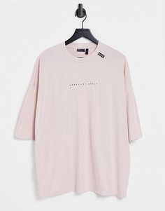 Футболка в стиле oversized дымчато-розового цвета с принтом логотипа ASOS Unrvlld Spply-Розовый цвет