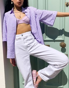 Рубашка сиреневого цвета в клетку от комплекта Urban Threads-Фиолетовый цвет