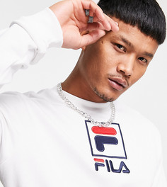 Белый свитшот с крупным прямоугольным логотипом Fila – эксклюзивно для ASOS
