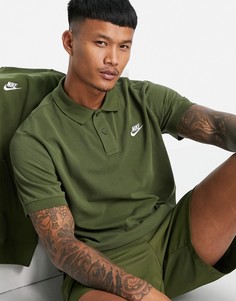 Поло цвета хаки Nike Club-Зеленый цвет