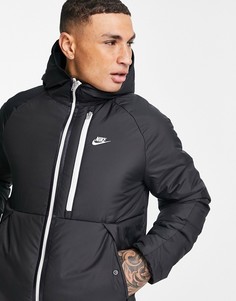 Черная утепленная куртка с капюшоном Nike Legacy-Черный цвет