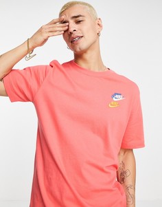 Коралловая футболка с разноцветным логотипом Nike Essentials+-Оранжевый