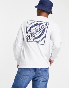 Белый лонгслив с принтом на спине Dickies FNB Box