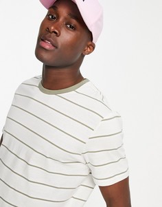 Светло-бежевая футболка в горизонтальную полоску New Look-Светло-бежевый цвет