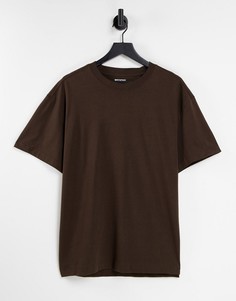 Oversized-футболка коричневого цвета Weekday-Коричневый цвет