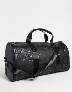 Черная спортивная сумка с монограммой River Island-Черный цвет