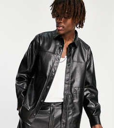 Черная рубашка из искусственной кожи Reclaimed Vintage Inspired-Черный цвет