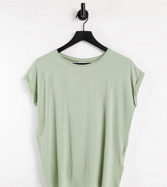 Шалфейно-зеленая футболка с овальным вырезом Vero Moda Tall-Зеленый цвет