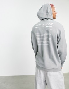Серый oversized-худи с принтом логотипа (от комплекта) ASOS Unrvlld Spply
