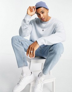Голубой oversized-джемпер из овечьей шерсти с круглым вырезом ASOS DESIGN