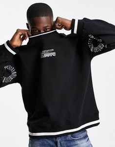 Черный свитшот с принтом "Untitled" от комплекта Topman-Черный цвет