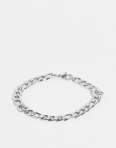 Серебристый браслет в виде цепочки-змейки Topman-Серебряный