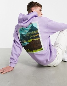 Сиреневая oversized-худи с принтом пейзажа сзади ASOS DESIGN-Фиолетовый цвет