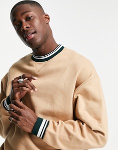Бежевый oversized-свитшот с окантовкой от комплекта ASOS DESIGN-Светло-бежевый цвет