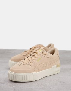 Бежевые спортивные однотонные кроссовки Puma Cali-Розовый цвет