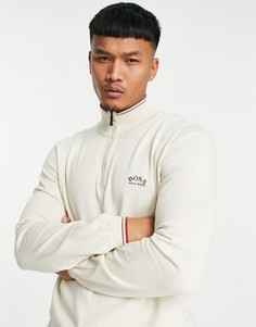 Светло-бежевый джемпер на короткой молнии BOSS Athleisure Zitom-Светло-бежевый цвет