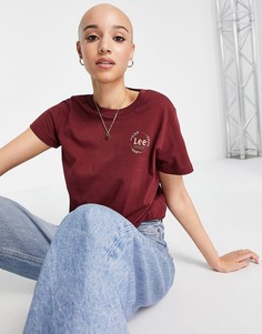 Темно-красная футболка с цветочным логотипом Lee Jeans-Красный