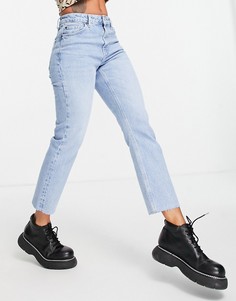 Выбеленные прямые джинсы из органического хлопка Topshop-Голубой