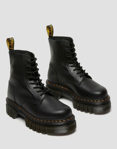Черные ботинки с 8 парами люверсов на толстой подошве Dr Martens Audrick-Черный цвет