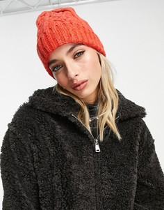 Оранжевая вязаная шапка-бини с узором «косичка» Boardmans-Оранжевый цвет