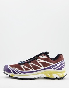 Черно-фиолетовые кроссовки Salomon XT-6-Черный цвет