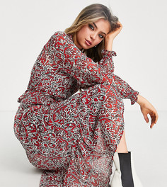 Красное эксклюзивное платье миди с принтом пейсли Only-Разноцветный