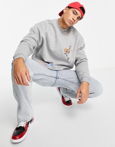 Серый меланжевый oversized-свитшот с принтом ASOS DESIGN Space Jam: A New Legacy