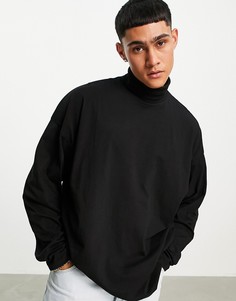 Черная oversized-водолазка с длинными рукавами ASOS DESIGN-Черный цвет