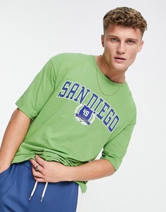 Зеленая oversized-футболка с принтом "San Diego" Jack & Jones Originals-Зеленый цвет