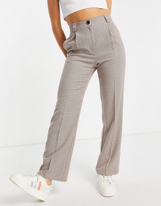Винтажные розовые брюки в клетку Miss Selfridge-Розовый цвет