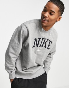 Серый свитшот из плотного трикотажа с логотипом в стиле ретро Nike Retro