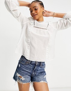 Белая блузка с кружевными вставками Vero Moda-Белый