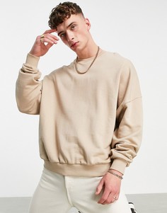 Бежевый свитшот в стиле "super oversized" ASOS DESIGN-Светло-бежевый цвет