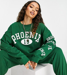 Зеленый свитшот с принтом феникса Topshop Petite-Зеленый цвет
