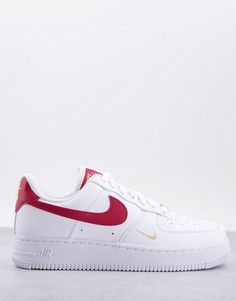 Белые с бордовым кроссовки Nike Air Force 1-Белый