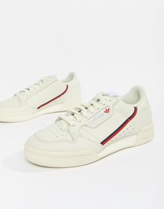 Светлые кроссовки в стиле 80-х с красной отделкой adidas Originals Continental-Белый