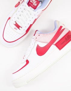 Белые кроссовки с отделкой бордового цвета Nike Air Force 1 Shadow-Белый